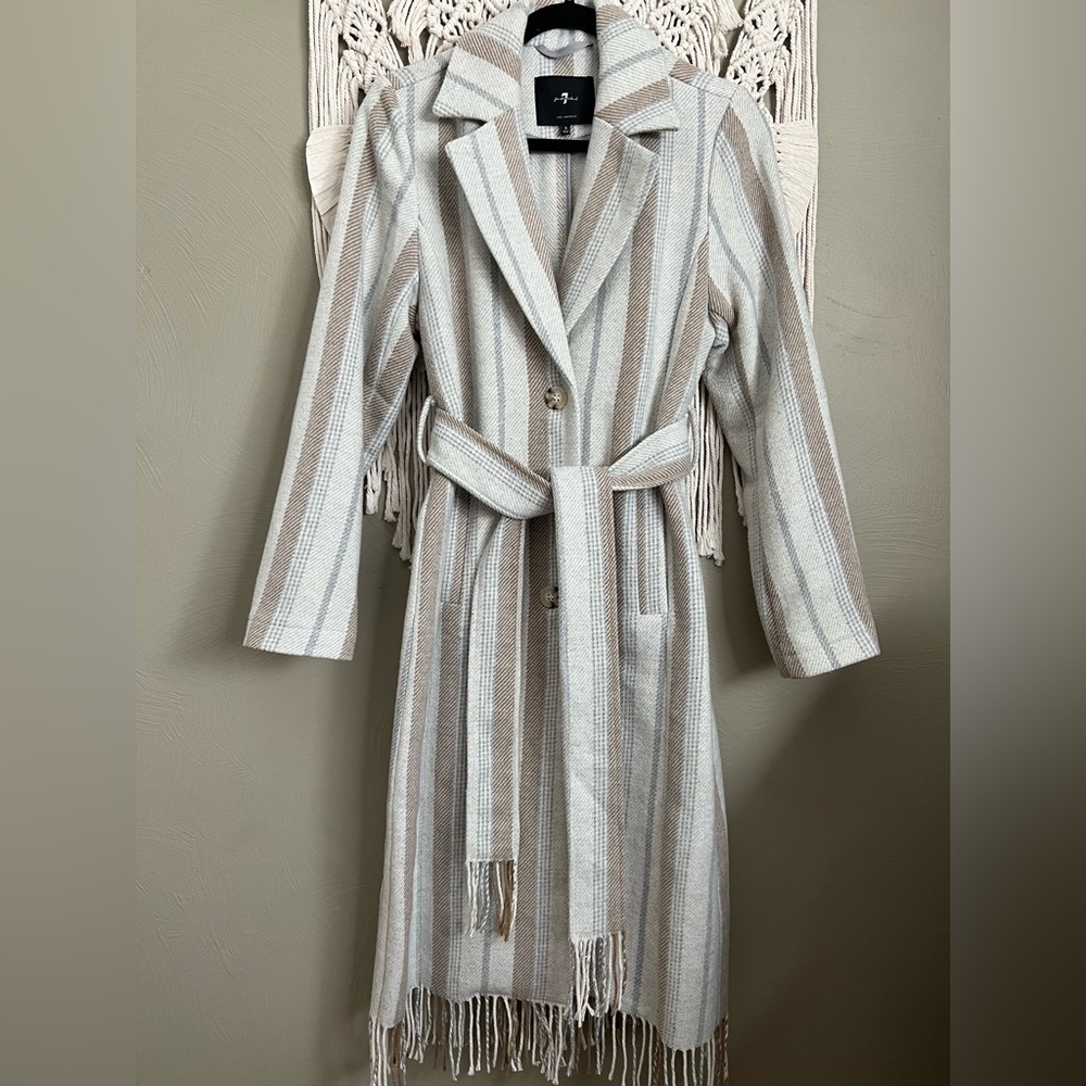 Striped Belted Coat